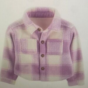 Plaid Purple and White Kids Shirt